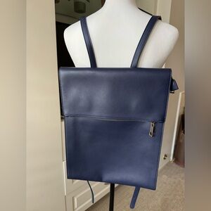 summer & rose Navy Blue Leather Backpack